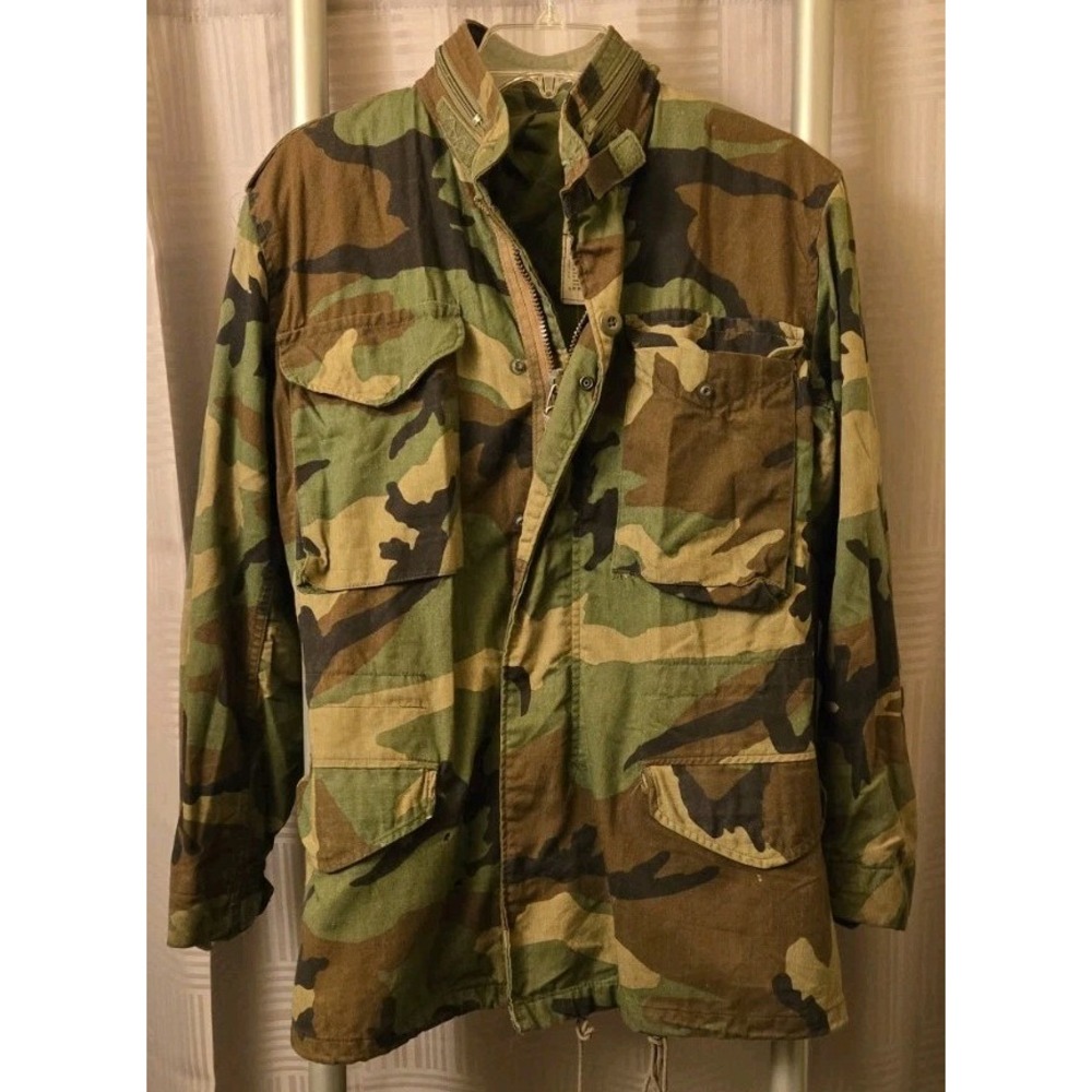 VTG Military Jacket Mens XSmall Camo Field‎ Coat Cold Weather NATO *Flaw*